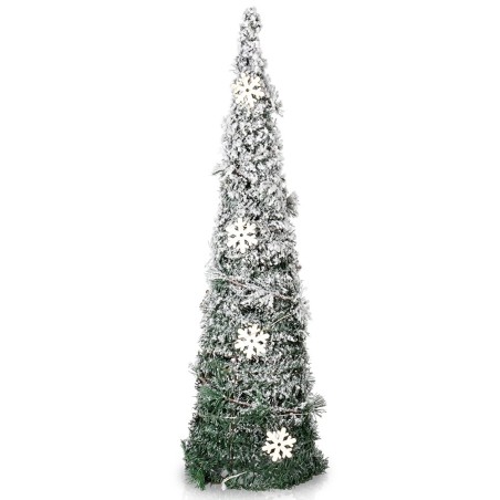 Helendava koonusega jõulupuu, roheline, 30 LED-i, 60 cm