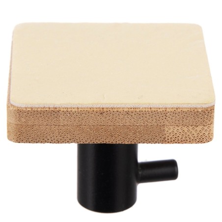 Isekleepuv riidepuu konks, bambus, metall, must, 4,5x4,5 cm, 2 tk.