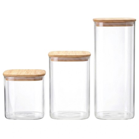 Kaane ja tihendiga klaasanumad lahtiste toodete jaoks 700 ml / 1 liitrit / 1, 5 liitrit 3 tk.