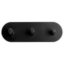 Isekleepuv metallist riidepuu konks, must, kolmekordne, 15x5x3,5 cm