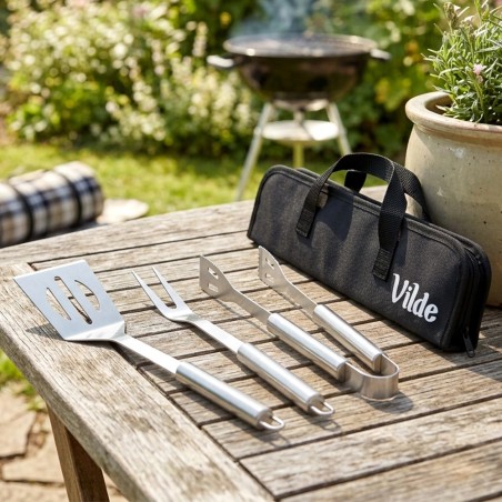 Terasest grillitarvikute komplekt ümbrisega, 3 tk.