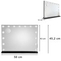 LED meigipeegel 15 kosmeetilise pirniga, x10 suum, heleduse reguleerimine