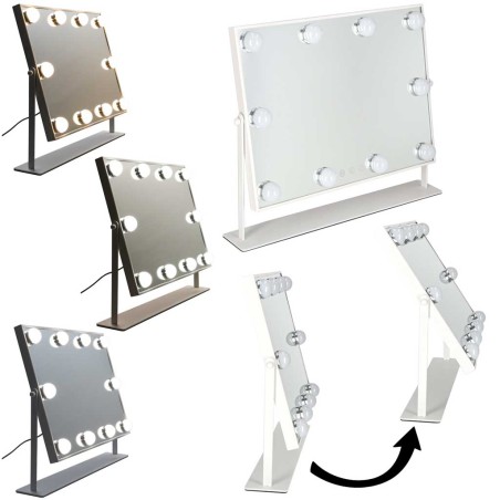 LED meigipeegel 10 lambipirniga, valgustusega kosmeetika, 3 värvitüüpi