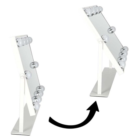 LED meigipeegel 10 lambipirniga, valgustusega kosmeetika, 3 värvitüüpi