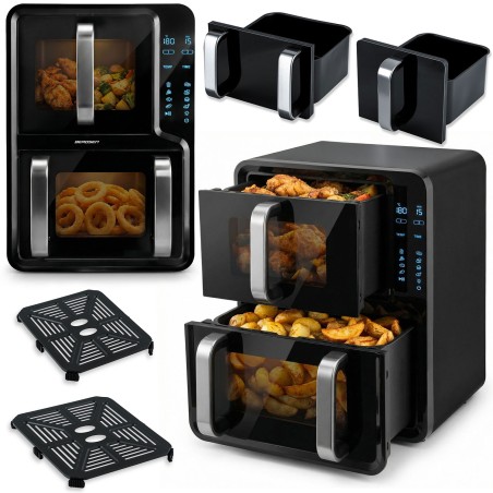 Kahekambriline vertikaalne rasvavaba fritüür 12 liitrit Õhkfritüür Berdseni fritüür 2800W BD-664