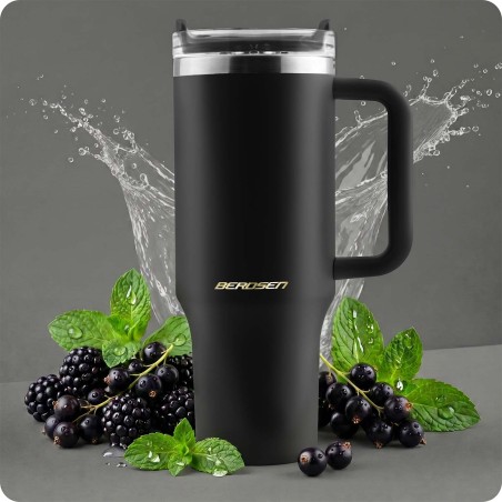 Kõrrega vaakumtermostops 1180 ml Berdsen must