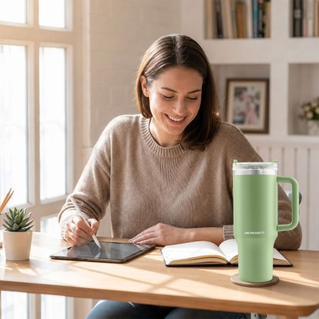 Kõrrega vaakumtermostops 1180 ml Berdseni roheline