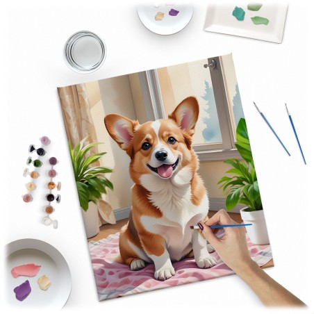 Maalimine numbrite järgi 40x50 cm Corgi koer
