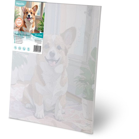 Maalimine numbrite järgi 40x50 cm Corgi koer