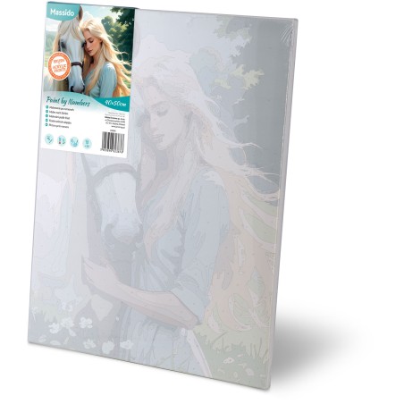 Maal numbrite järgi 40x50 cm Naise portree hobusega