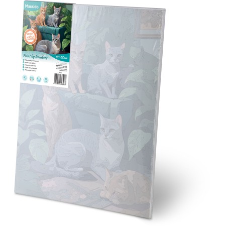 Maalimine numbrite järgi 40x50 cm Cats