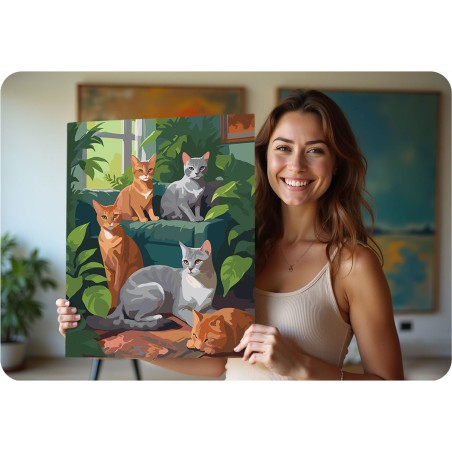 Maalimine numbrite järgi 40x50 cm Cats