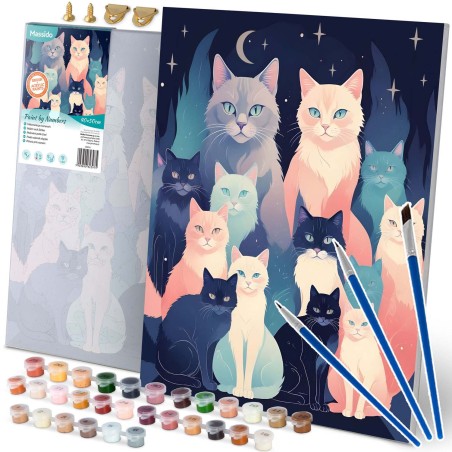 Maalimine numbrite järgi 40x50 cm Cats