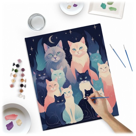 Maalimine numbrite järgi 40x50 cm Cats