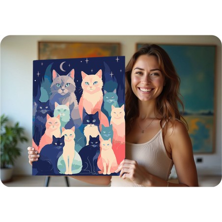 Maalimine numbrite järgi 40x50 cm Cats