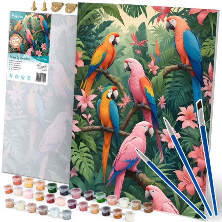 Maal numbrite järgi 40x50 cm Parrots