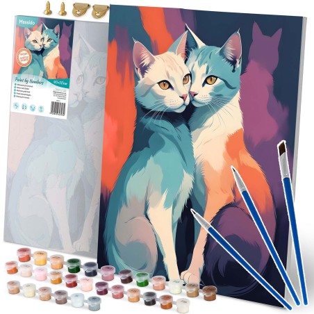 Maalimine numbrite järgi 40x50 cm Cats