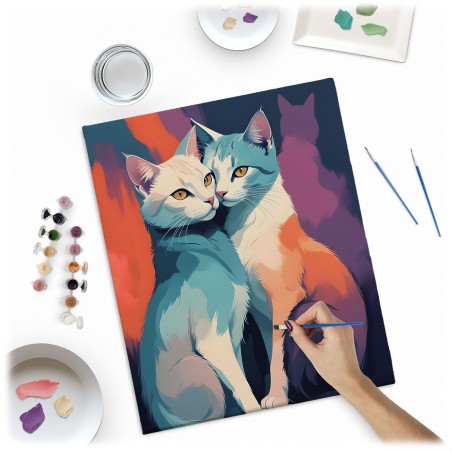Maalimine numbrite järgi 40x50 cm Cats
