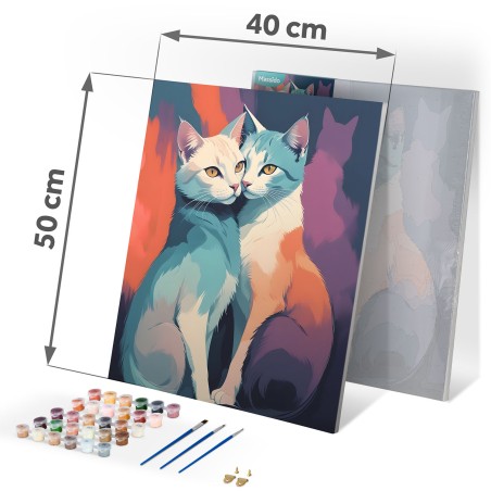 Maalimine numbrite järgi 40x50 cm Cats