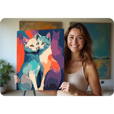 Maalimine numbrite järgi 40x50 cm Cats