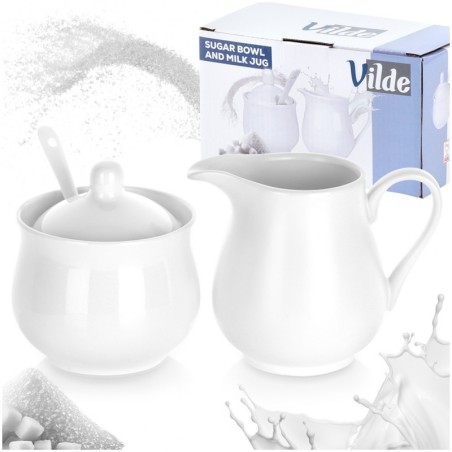 Suhkrutoos ja piimakann portselanist, valg... | FreshDesign.ee