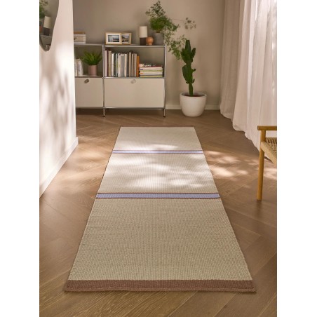 Wool Runner Livio Beige/Blue 80x250 cm