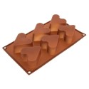 Silikoonpruun südamega küpsisevorm 29x17,5x3,8 cm