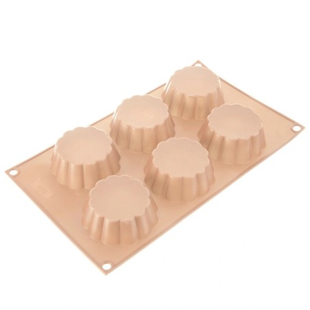 Forma do ciastek silikonowa beżowa kwiatek 30x17,5x3 cm