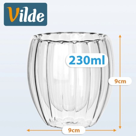 Topeltseinaga termoklaasid kohvi ja tee jaoks 230 ml 2 tk.
