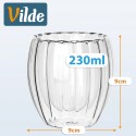 Topeltseinaga termoklaasid kohvi ja tee jaoks 230 ml 2 tk.