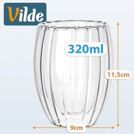 Topeltseinaga termoklaasid kohvi ja tee jaoks 320 ml 2 tk.