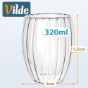 Topeltseinaga termoklaasid kohvi ja tee jaoks 320 ml 2 tk.
