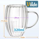 Topeltseinaga termoklaasid kohvi ja tee jaoks 320 ml 2 tk.