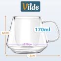 Topeltseinaga termoklaasid kohvi ja tee jaoks 170 ml 2 tk.