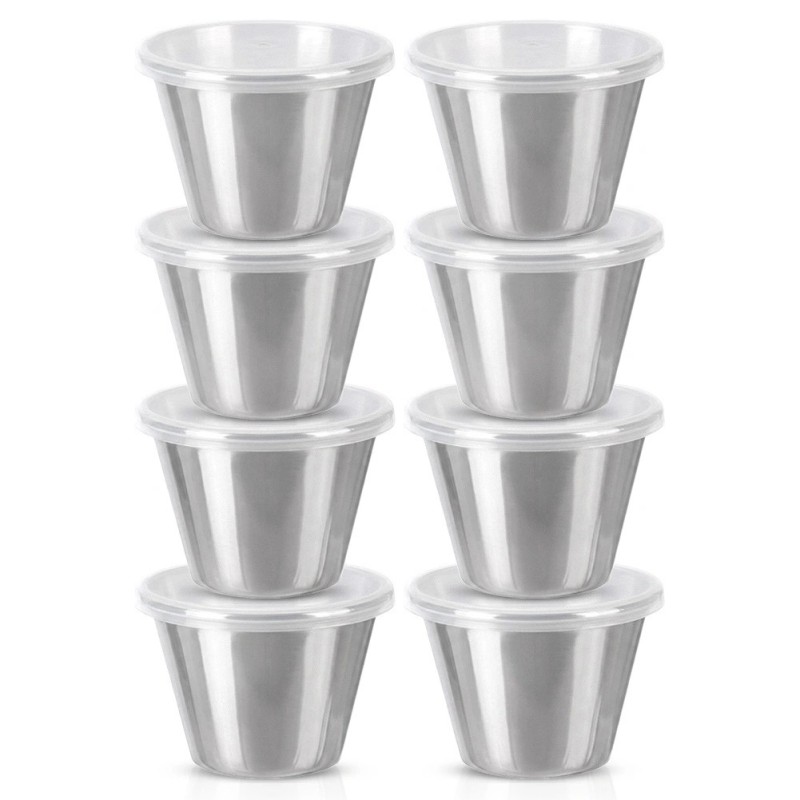 Terasest kaanega dipikastmekausid, 6 cm, 70 ml, 8 tk.