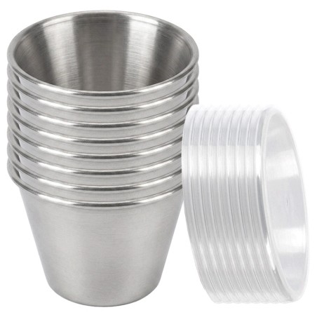 Terasest kaanega dipikastmekausid, 6 cm, 70 ml, 8 tk.