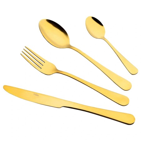 Terasest söögiriistade komplekt 4 inimesele, kuldne, 16 tk.