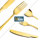 Terasest söögiriistade komplekt 4 inimesele, kuldne, 16 tk.