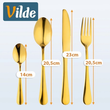 Terasest söögiriistade komplekt 4 inimesele, kuldne, 16 tk.