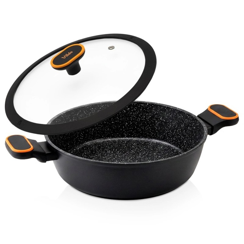 Klaaskaanega sügav graniidist pann TERRUNA 24 cm, 2 liitrit