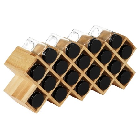 Bambusest maitseaineriiul klaasanumatega, 18 tk. 42x10x17 cm