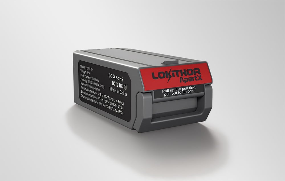 Lokithor battery on a light background