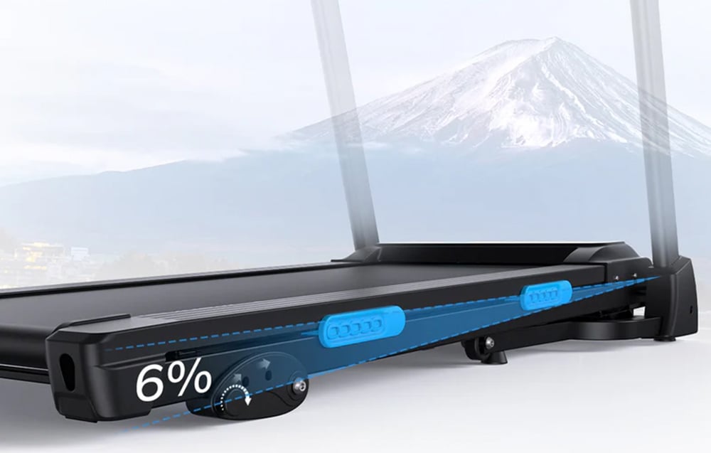 Merach treadmill with incline adjustment up to 6 percent