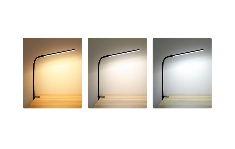 A comparison of three color temperature settings: warm, neutral, and cool white, shown side by side.