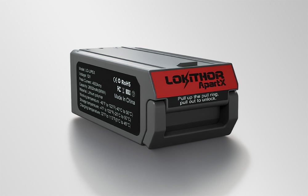 Lokithor battery on a light background