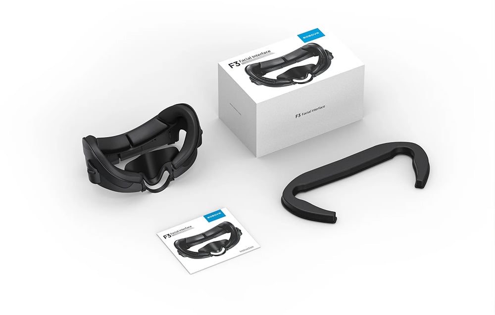 Face pad for VR glasses lying next to the box and user manual