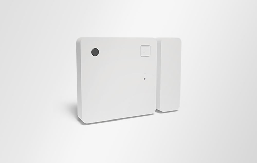 White door and window sensor on a white background