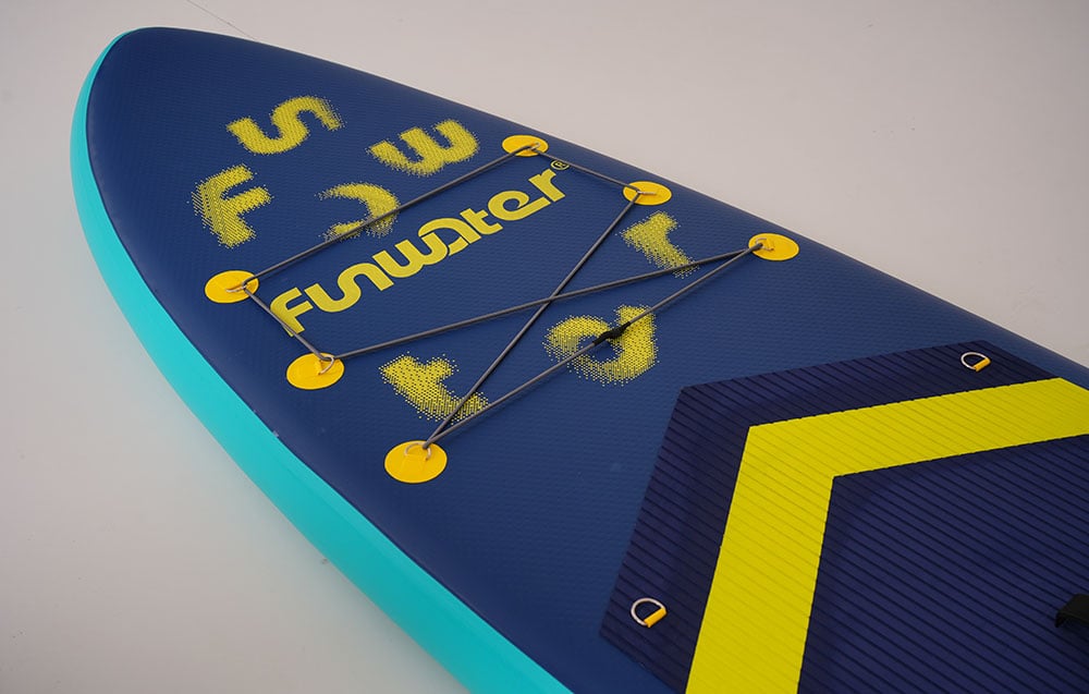 Navy blue and yellow Funwater swimming board