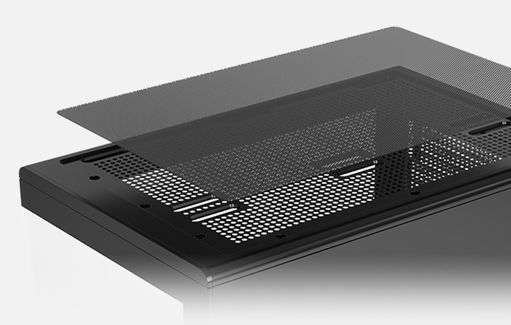 black panel as one of the components of the computer case structure