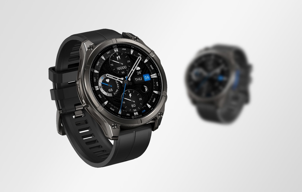 Two smartwatches with black straps, one sharp in the foreground, the other blurred in the background
